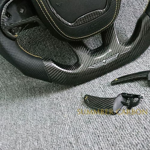 Carbon fiber Steering Wheel Fit Dodge Charger Hellcat Jeep SRT8 2015+ W/Heated - Picture 3 of 4