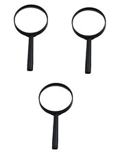 3 Pack Magnifying Glass 4X Crystal Clear 3" Lens Handheld 6" Length Magnifier