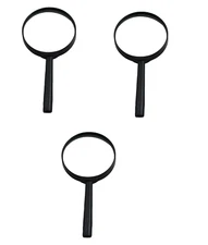 3 Pack Magnifying Glass 4X Crystal Clear 3" Lens Handheld 6" Length Magnifier