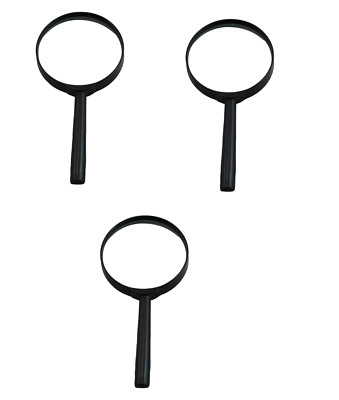 3 Pack Magnifying Glass 4X Crystal Clear 3'' Lens Handheld 6'' Length Magnifier