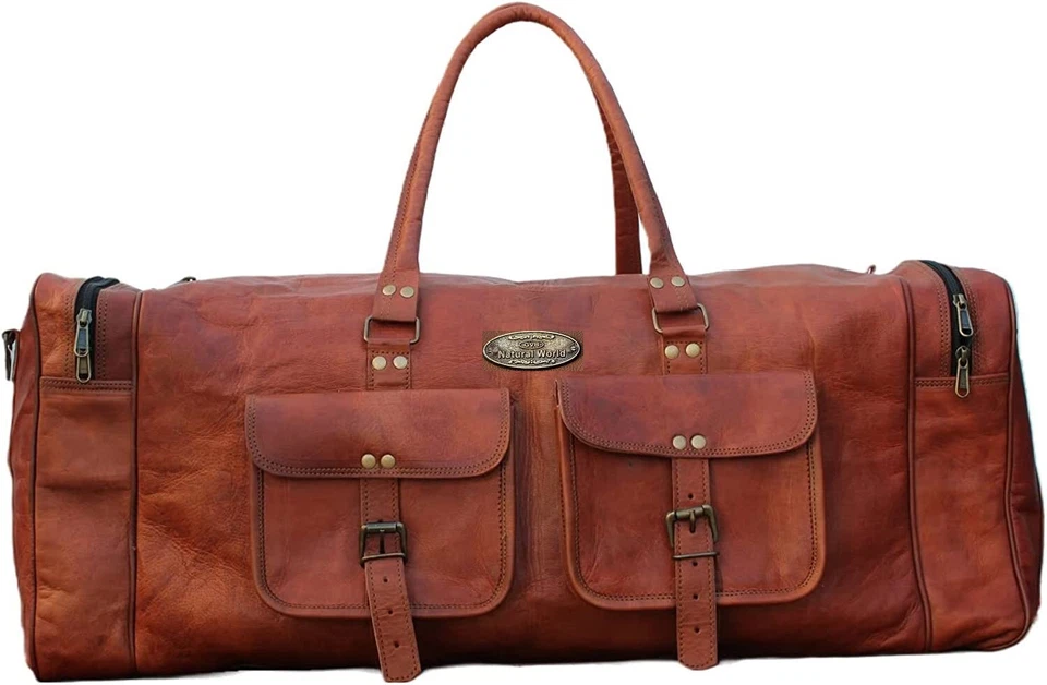 Damen Leder Groß Vintage Duffle Reise Wochenende Reisetasche 76.2cmX27.9cmX11 " - Bild 1 von 4