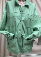 Muubaa Designer Mint Green Butter Soft Leather Jacket Sz 8 Unworn