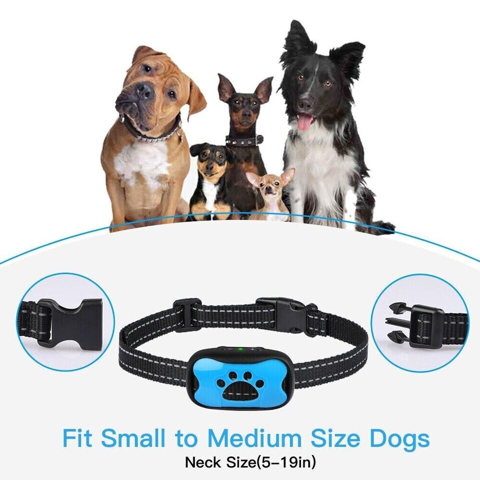 Automatic Anti Barking Collar Pet Training Control System Electric Shock Pu Leather Collar For Dogs