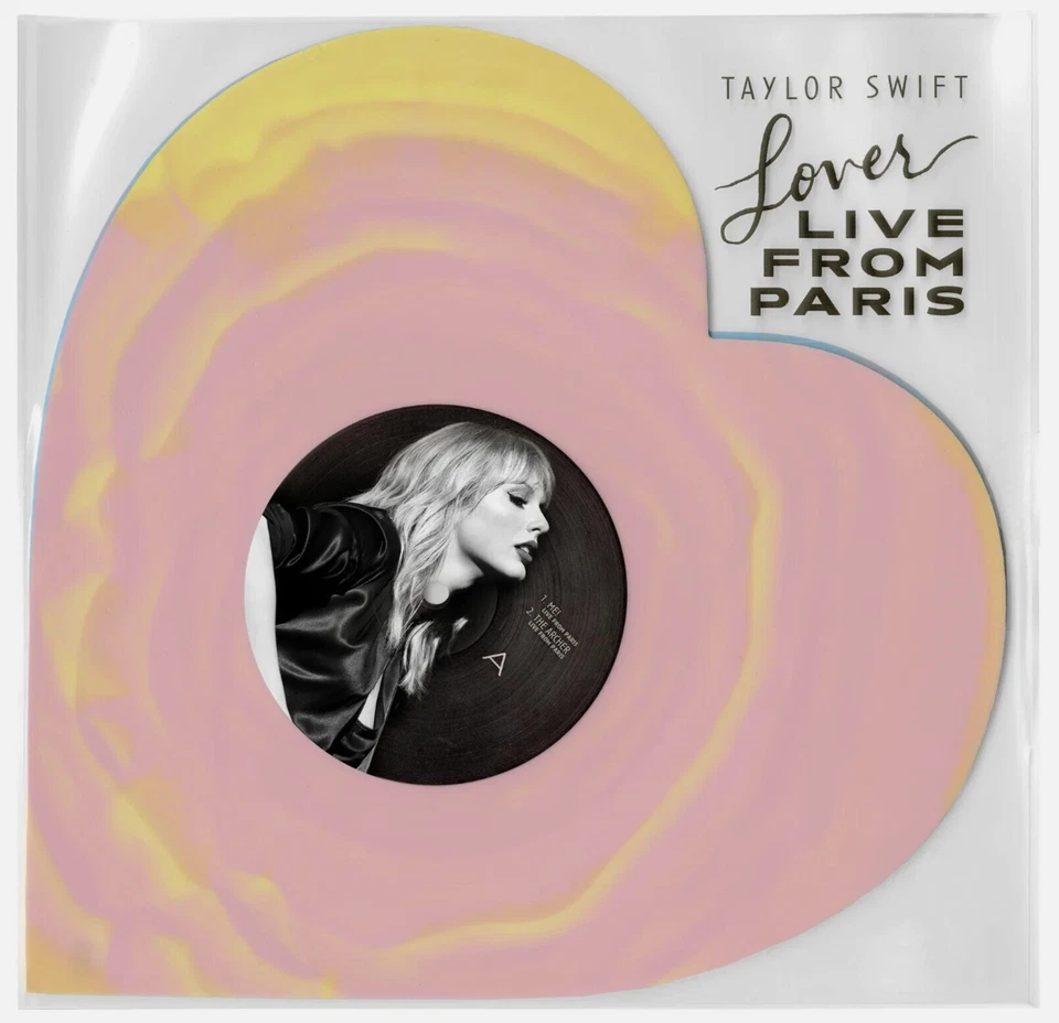 Taylor Swift Lover Live From Paris Heart Shaped 2025 Vinyl RARE NEW Pink & Blue - Image 2 of 4