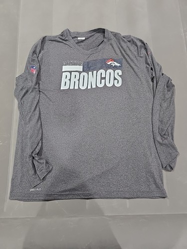 Denver Broncos Nike NFL On Field Dri-Fit Long Sleeve Shirt Gray XL Team Issued?