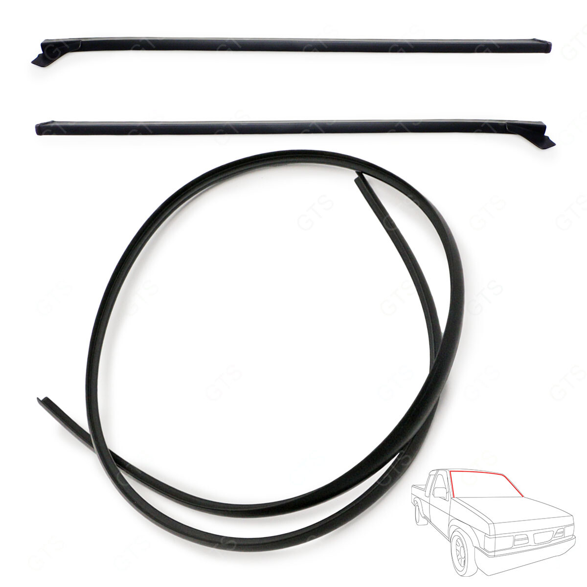 Set Front Windshield Reveal Molding Seal Rubber For Isuzu TFR LUV