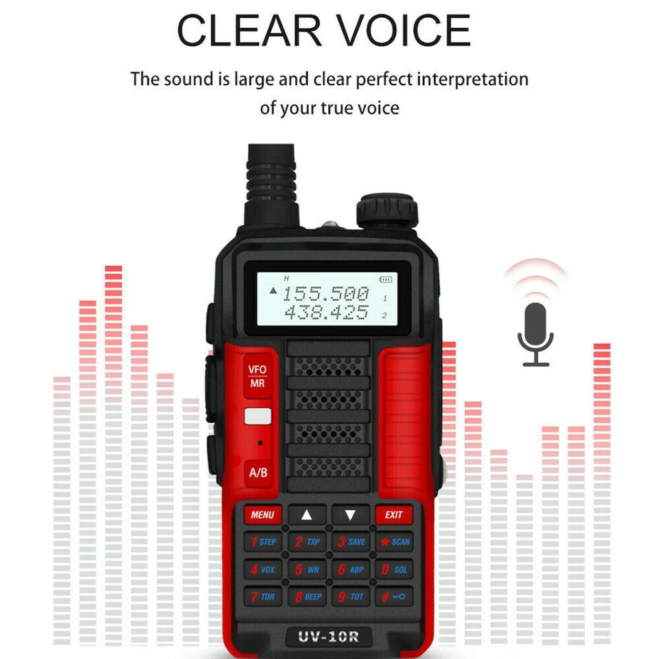 RICETRASMITTENTE BAOFENG UV-10R RADIO UV-5R LUNGA DISTANZA DUAL BAND MAH VHF - Immagine 2 di 4