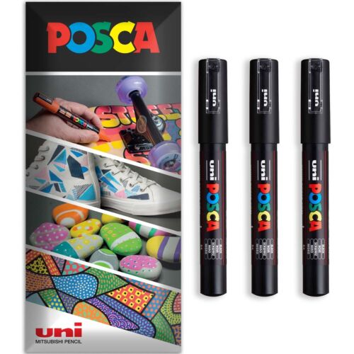 POSCA Paint Marker Pen - Water Based Permanent Multi Surface - Packs of 3 Pens - Picture 18 of 62