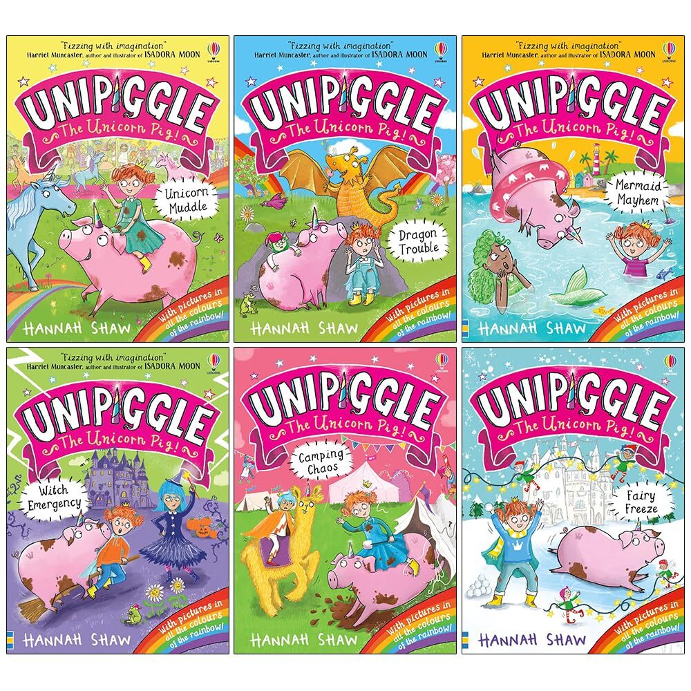 Unipiggle the Unicorn Pig Series 6 Books Collection Set by Hanna |  Hannah Shaw