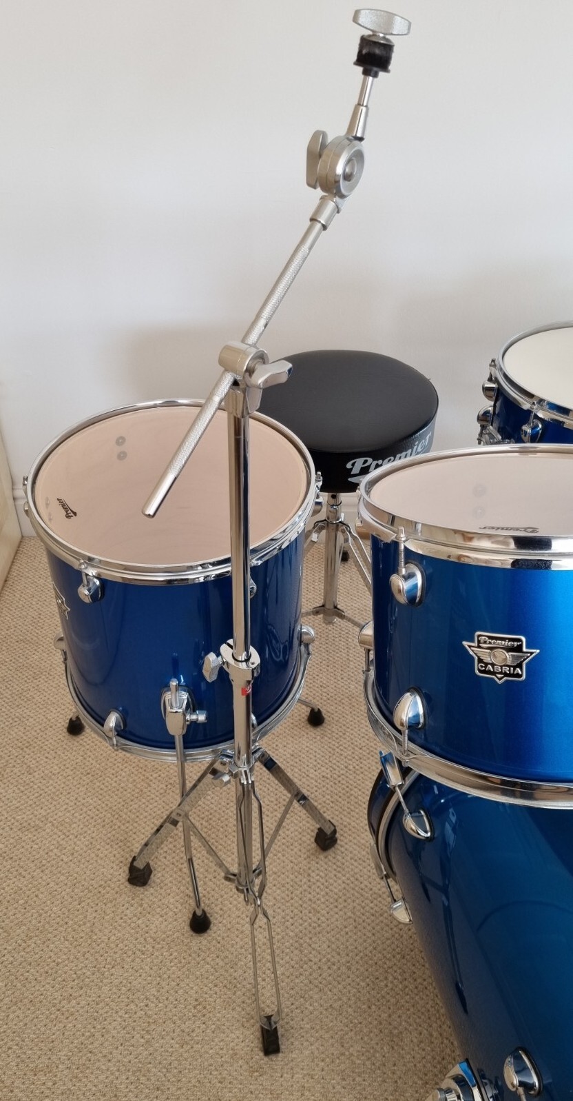 Premier Cabria 5 Piece Drum Kit Blue Bass Drum, Snare, 2x Tom, Floor