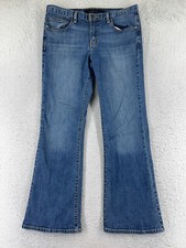 Calvin Klein Pants Women 12 Blue Jeans Denim Flared Cotton Blend 32x29.5