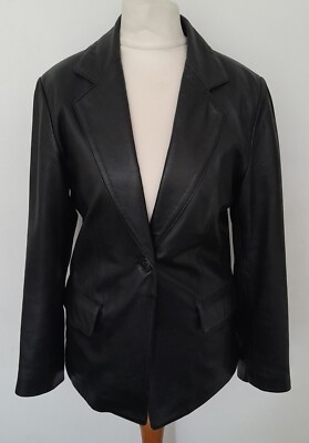 POS TURE - weiche ECHT LEDER Jacke SCHWARZ Größe 8