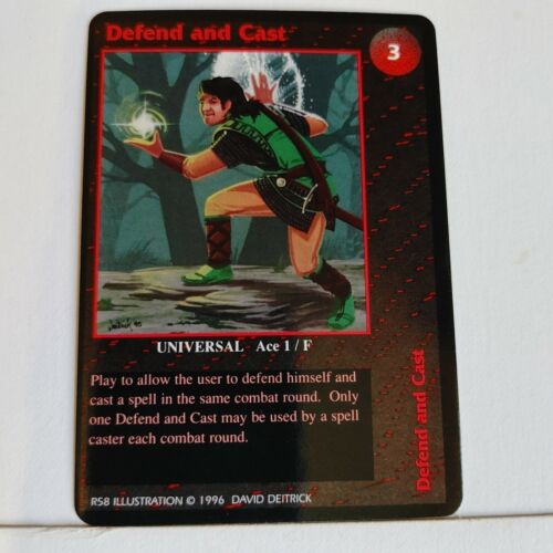 Dragon Storm CCG "DEFEND & CAST"  Rare   NM /MINT (First Edition) - Picture 1 of 2