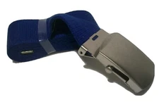 Woven Cotton Belt Blue Adjustable 1.5" Heavy Duty Military Buckle Cut to Fit NEW