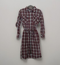 Colorful Checkered Long Shirt Dress With Waist Strip