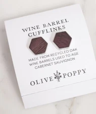 Cufflinks Wine Barrel Olive and Poppy Brand New 