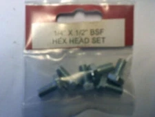 1/4" BSF X 1/2" HEX HEAD SET SCREW BOLTS   X 6