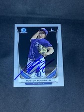 Auston Bousfield 2014 Bowman Draft Chrome #127 San Diego Padres Signed Card