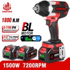 Clé à chocs sans fil 1/2" 1800NM Clé à percussion Tournevis électrique