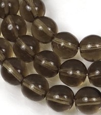 50 Czech Glass Round Beads - Smoky Topaz 6mm