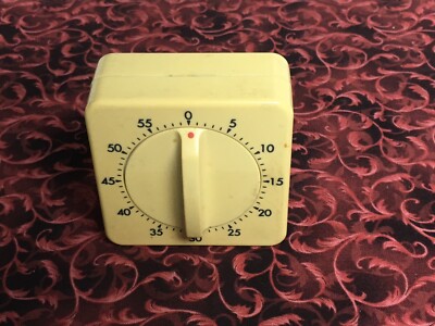 Vtg Square 60 Minute Timer-Works