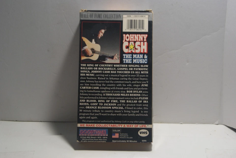 Johnny Cash VHS Tape VCR The Man The Music HOF Edition Foto 2 de 3