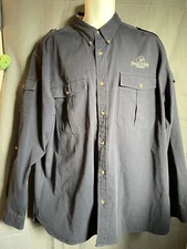 Three Forks Ed Rugged Western Ranch Men’s Blue XL Long Sleeve Button Down Shirt