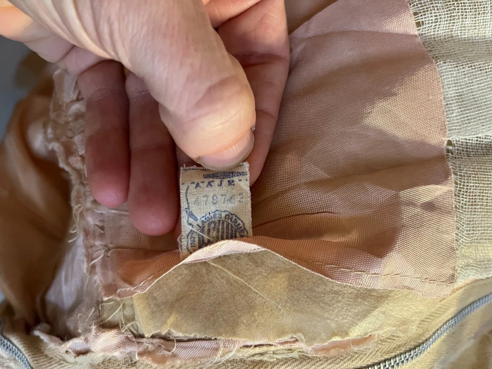 Vestido Vintage Años 50 Satén Falda Estrás Ajuste y Acampanado Rosa Champagne *Defectos Foto 2 de 4