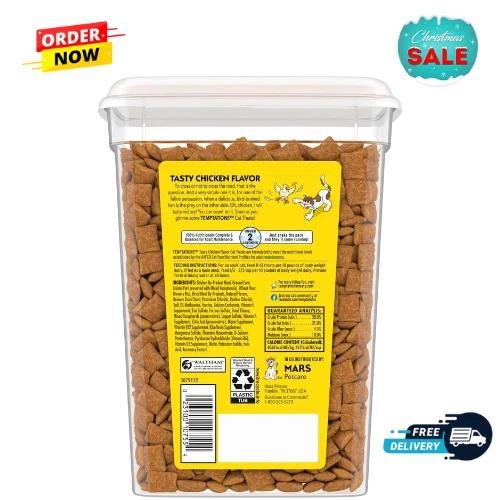 Golosinas crujientes y suaves sabor pollo sabroso clásico Temptations para gatos, 16 OZ Foto 2 de 4