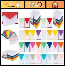 140 Mini Envelopes Blank Note Cards - 4"x2.7" Assorted Colors for Gifts Busi