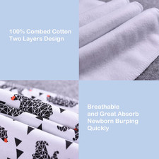 6 Pack Cotton Baby Burp Cloths Extra Absorbent Soft for Baby Boys and Girls