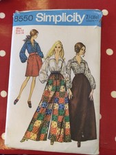 8550 Vintage Simplicity Sewing Pattern. 1960's. Skirt Pants Blouse. Size 12. UC