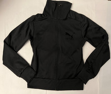Vtg Puma Track Top 90s Retro High Neck Sport Jacket Black Size Small