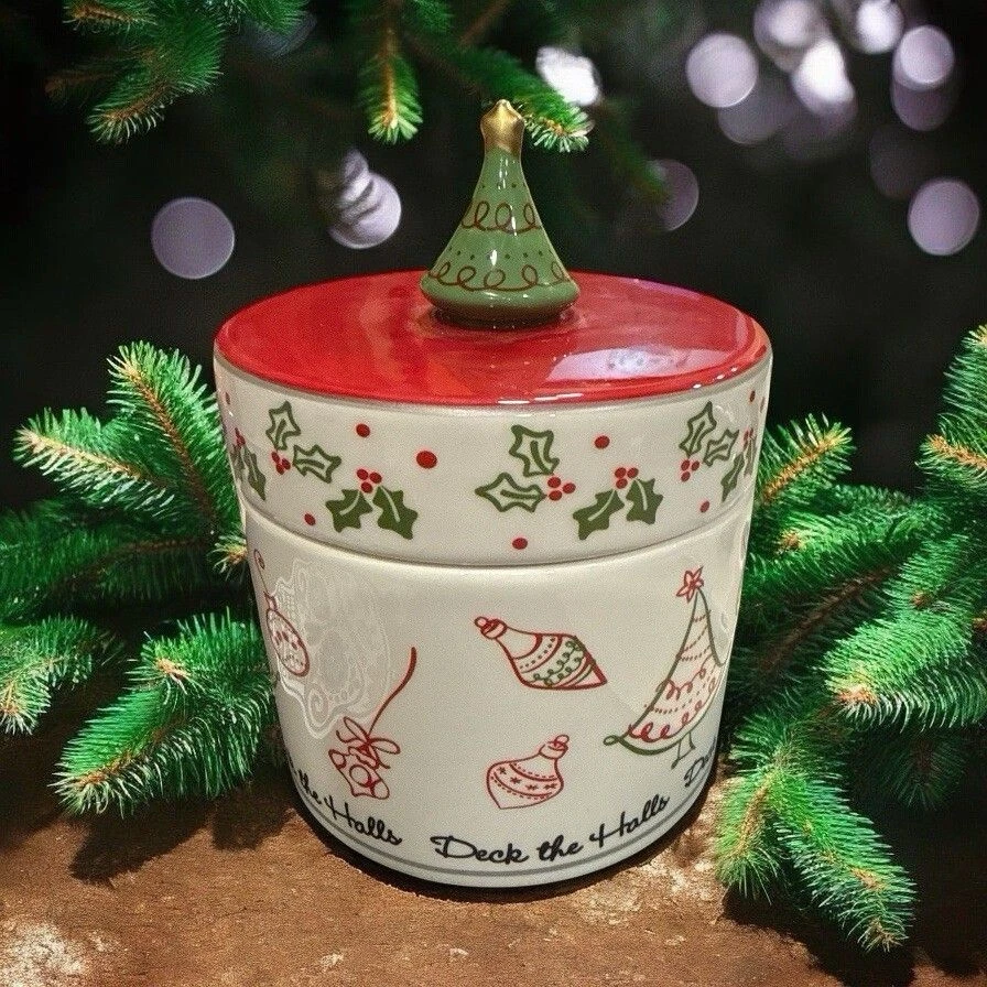 Candelabro de pilar de 3" San Nicolás tarro de caramelo cubierta de Navidad los pasillos Foto 2 de 4