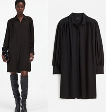 Madewell Relaxed Button-Front Mini Dress Sz XL Black Oversized Flowy Shirtdress