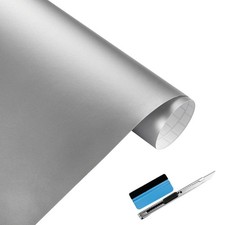 Silver Matte Car Vinyl Wrap Decal Adhesive Film 1ft X 5ft Car Wrap Sheet