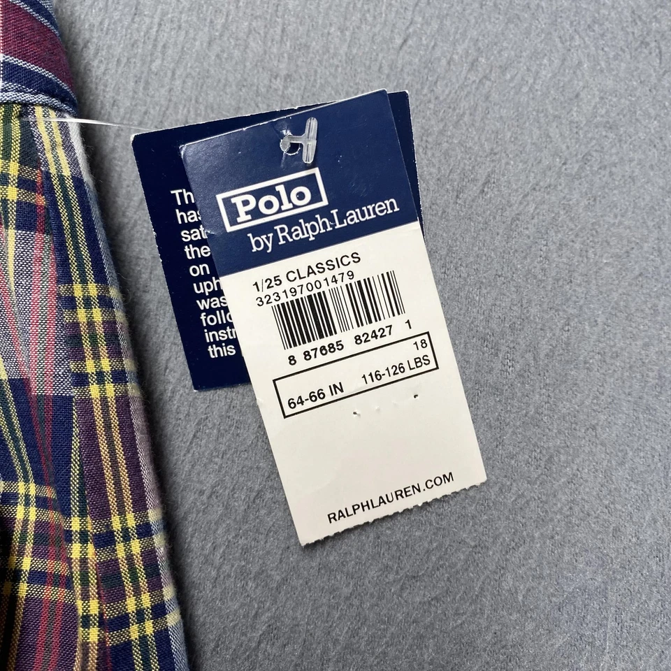 Polo Ralph Lauren Shorts Boys 18 Multi Color Madras Plaid Classic 100% Cotton - Image 3 of 4