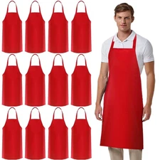 12 Pack Bib Apron,Unisex Bib Aprons,Plain Bib Aprons Bulk for Women Men Adult...