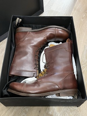 Billy Reid Hobo Distressed Boot Lace Up Brown Boots UK 10 $550 RRP  UK