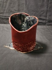 Handmade Modernist Art Pottery Vase Utensil Holder Organizer Signed