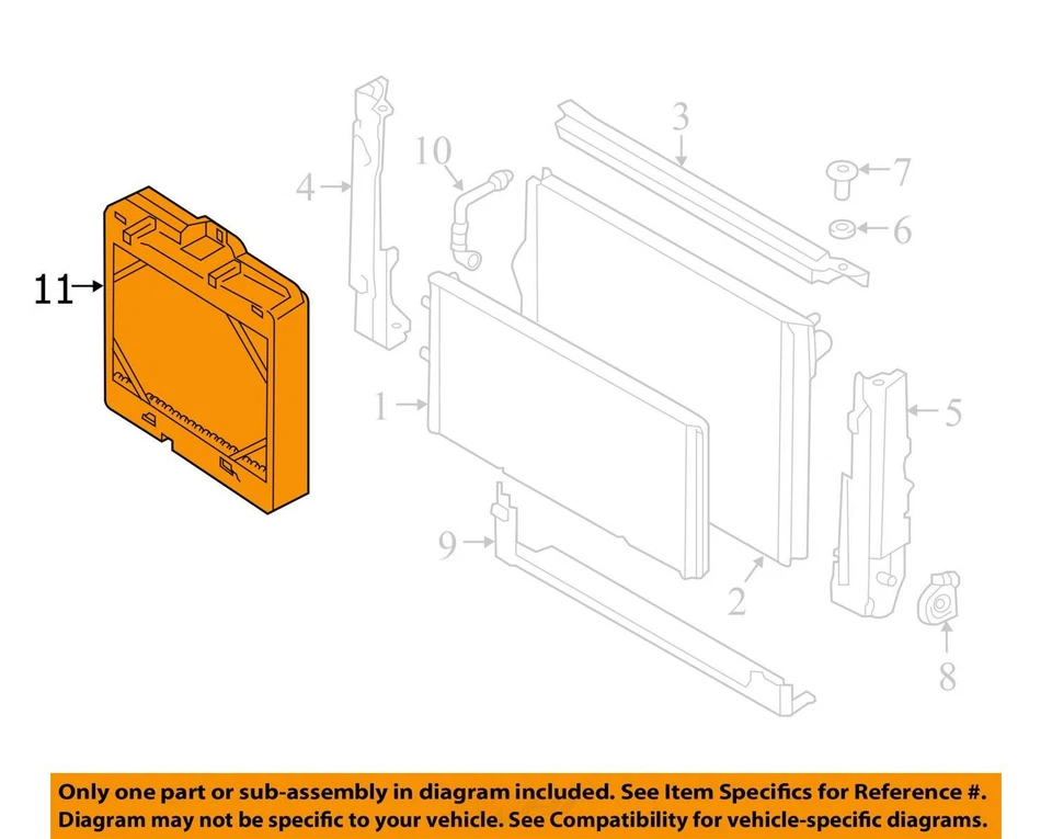 Radiador auxiliar dianteiro esquerdo BMW M4 2015-2020 FABRICANTE DE EQUIPAMENTO ORIGINAL - Imagem 3 de 4