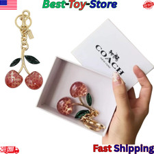 Cherry Keychain Charm Glitter Resin and Metal Brass for DecorationCoachGifts