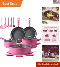 17 Pack Non Stick Pots and Pans Set, Cookware Sets Nonstick, Kitchen Cooking Set