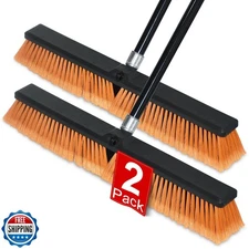 PBHEPJ 24 Inchs Push Broom Outdoor Heavy Duty, Shop Broom with 60