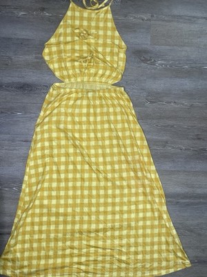 slim fit dress slacks The Bella Halter Gingham Dress in Butter Yellow – amolli
