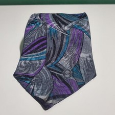 Vintage Christian Dior Polyester Silver With Purple Teal and Black Tie