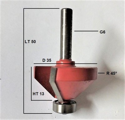 GAMMA FRÄSER ZINK ART 153 COD HT6154520 STIEL 6 DURCHMESSER 35 HOLZ UND SPANPLATTE