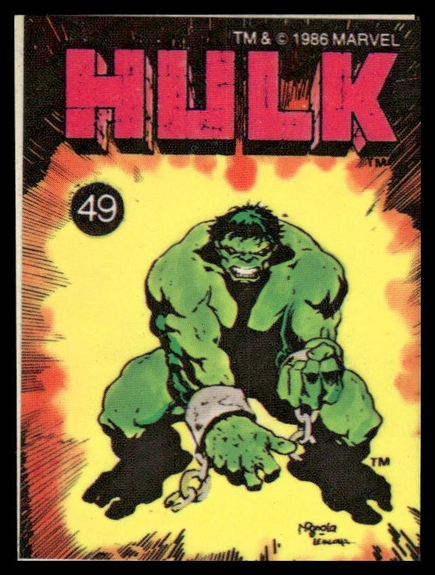 Hulk 1986 Comic Images Official Marvel Universe Stickers #49 Avengers