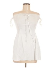 PrettyLittleThing Women White Casual Dress 6