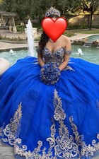 Beautiful royal blue quinceañera dress used for a couple hours size Medium